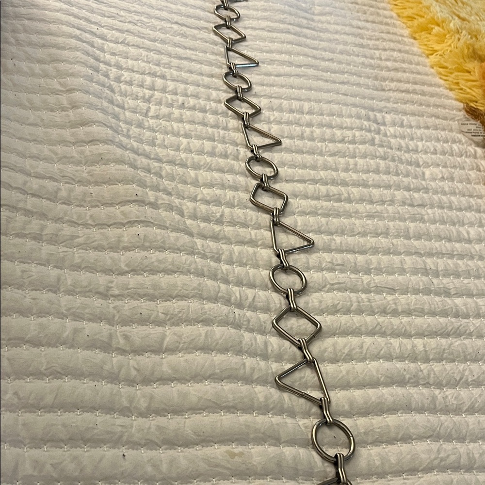 Geometric Silver Chain Belt